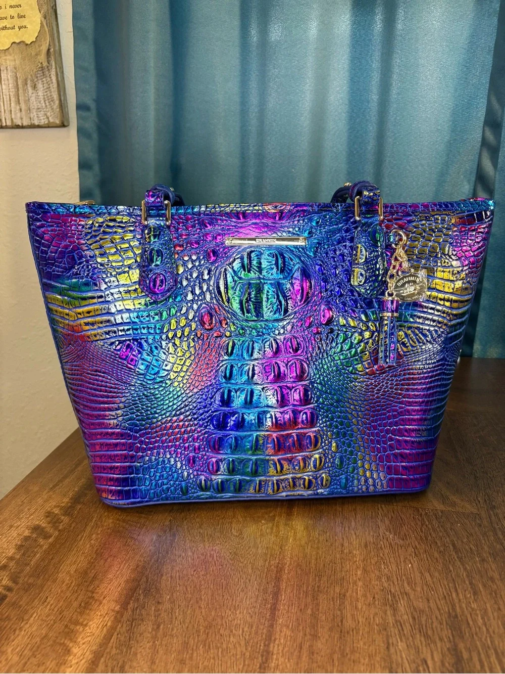 Brahmin NWT Md Asher - Spotlight - Metallic Rainbow - Front EYE - Rare, HTF